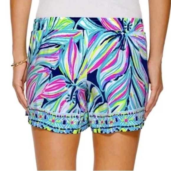 Lilly Pulitzer Shorts Katia High Tide Dancing Lady Flowy Lounge XL - Picture 5 of 8